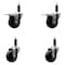 Service Caster 3.5'' SS Phenolic Swivel 1'' Expand Stem Caster Set 2 Total Lock Brakes, 4PK SCC-SSEXTTL20S3514-PHS-2-S-2-1 - alternate 1